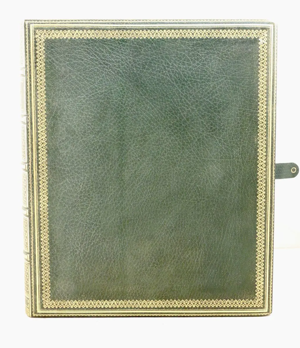 Genuine Levant open folio showing grain texture