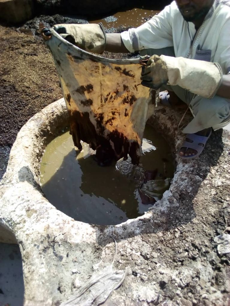 Visual documentation of the traditional tanning process used to create Sokoto™ Red Goat leather artifacts.
